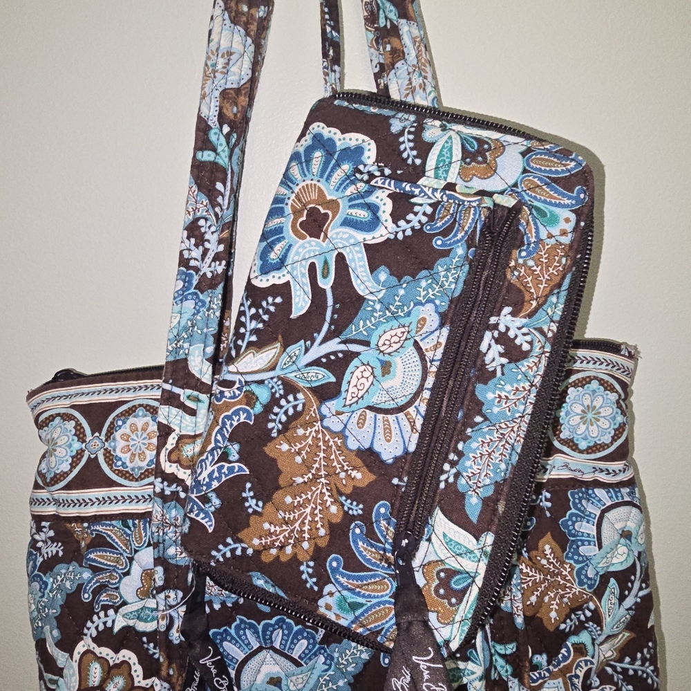 Vera Bradley Combo Java Blue Medium Tie Tote & Wa… - image 4